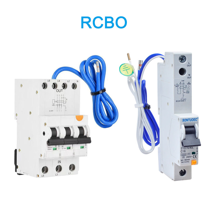6ka 3p+n Leckageschalter A (Wechselstrom) RCBO mit Kabel