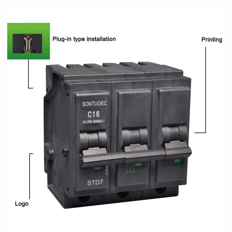 Stecken Sie den Typ 3P Miniatur Circuit Breaker MCB ein