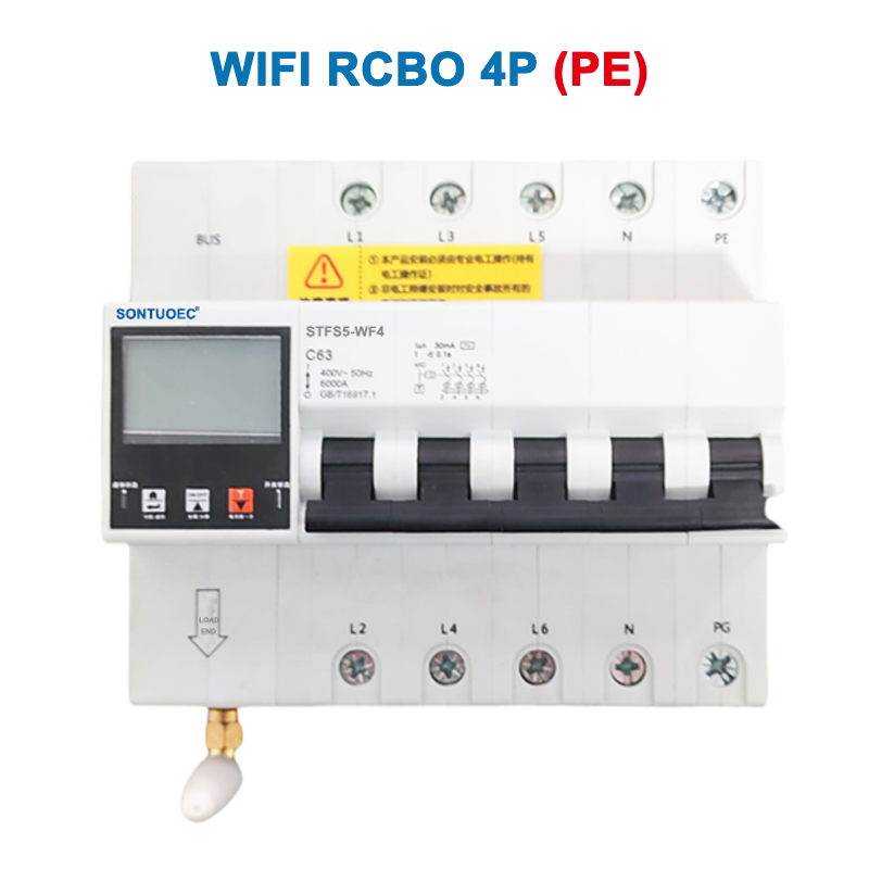 WiFi STFS5-63 Serie Multi funktionaler IoT Intelligent RCBO Intelligent Circuit Breaker